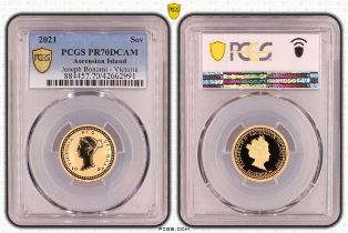 Tristan da Cunha: Ascension Island Elizabeth II 2021 Gold Sovereign Joseph Bonomi - Victoria Proof P