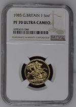 1985 Gold Sovereign Proof NGC PF 70 ULTRA CAMEO