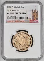 2022 Gold 2 Pounds (Double Sovereign) Queen Elizabeth II Memorial Proof NGC PF 70 ULTRA CAMEO