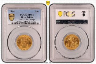 1964 Gold Sovereign PCGS MS65