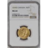 1919 C Gold Sovereign NGC MS 64