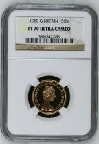 1980 Gold Sovereign Proof NGC PF 70 ULTRA CAMEO