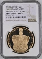 2013 Gold 5 Pounds (Crown) Coronation Anniversary Proof NGC PF 68 ULTRA CAMEO