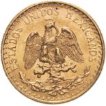 Mexico 1945Mo Gold 2 Pesos Restrike UNC