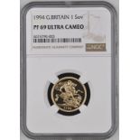 1994 Gold Sovereign Proof NGC PF 69 ULTRA CAMEO