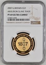 2007 Gold 2 Pounds Slave Trade Proof NGC PF 69 ULTRA CAMEO