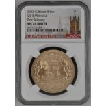 2022 Gold 5 Pounds (5 Sovereigns) Queen Elizabeth II Memorial Matte BU NGC MS 70 MATTE Box & COA