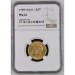 1918 I Gold Sovereign NGC MS 64