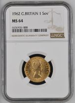 1962 Gold Sovereign NGC MS 64