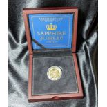 Guernsey 2017 Gold One Pound Sapphire Jubilee Proof Box & COA