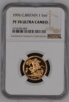 1996 Gold Sovereign Proof NGC PF 70 ULTRA CAMEO