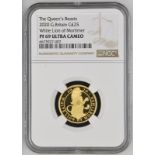 2020 Gold 25 Pounds (1/4 oz.) White Lion of Mortimer (Proof) Proof NGC PF 69 ULTRA CAMEO