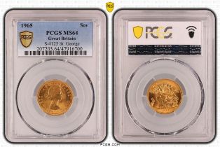 1965 Gold Sovereign PCGS MS64