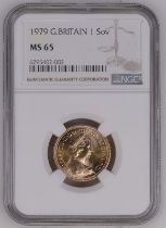 1979 Gold Sovereign NGC MS 65