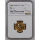 1966 Gold Sovereign NGC MS 65