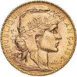 France Third Republic 1907 Gold 20 Francs UNC