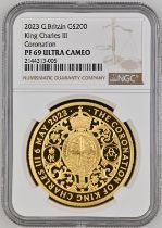 2023 Gold 200 Pounds (2 oz.) Coronation of King Proof NGC PF 69 ULTRA CAMEO