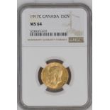 1917 C Gold Sovereign NGC MS 64