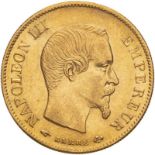 France Napoleon III 1858 A Gold 10 Francs Good very fine