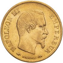 France Napoleon III 1858 A Gold 10 Francs Good very fine