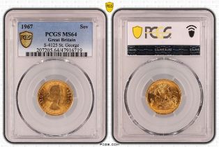 1967 Gold Sovereign PCGS MS64