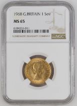 1968 Gold Sovereign NGC MS 65