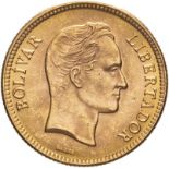 Bolivia Republic 1930 Gold 10 Bolivares A/UNC
