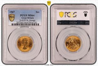 1967 Gold Sovereign PCGS MS64