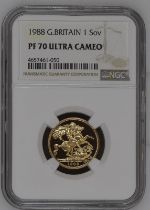 1988 Gold Sovereign Proof NGC PF 70 ULTRA CAMEO