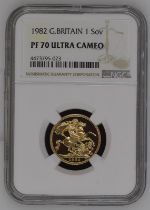 1982 Gold Sovereign Proof NGC PF 70 ULTRA CAMEO