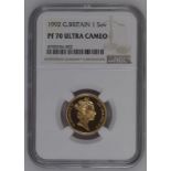 1992 Gold Sovereign Proof NGC PF 70 ULTRA CAMEO