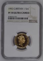 1992 Gold Sovereign Proof NGC PF 70 ULTRA CAMEO