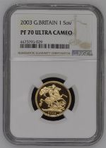 2003 Gold Sovereign Proof NGC PF 70 ULTRA CAMEO