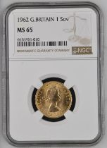 1962 Gold Sovereign NGC MS 65