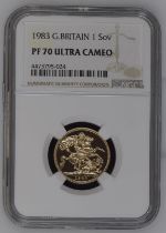 1983 Gold Sovereign Proof NGC PF 70 ULTRA CAMEO