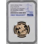 2023 Gold 2 Pounds (Double Sovereign) Coronation of King Proof NGC PF 70 ULTRA CAMEO