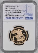 2023 Gold 2 Pounds (Double Sovereign) Coronation of King Proof NGC PF 70 ULTRA CAMEO