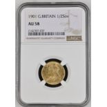 1901 Gold Half-Sovereign NGC AU 58