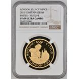 2010 Gold 100 Pounds (1 oz.) London 2012 Faster Neptune Proof NGC PF 69 ULTRA CAMEO