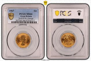 1967 Gold Sovereign Equal-finest PCGS MS66