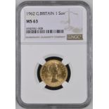 1962 Gold Sovereign NGC MS 63