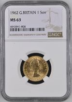 1962 Gold Sovereign NGC MS 63