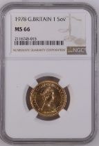 1978 Gold Sovereign NGC MS 66