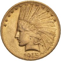 United States 1913 Gold 10 Dollars Indian Head - Eagle About uncirculated