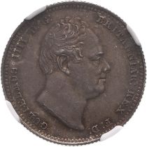 1834 Silver Shilling Flat top 3 NGC MS 64