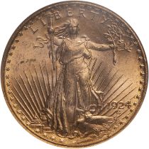 United States 1924 Gold 20 Dollars Saint-Gaudens; Double Eagle NGC MS 65