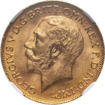1925 M Gold Sovereign Equal-finest NGC MS 65