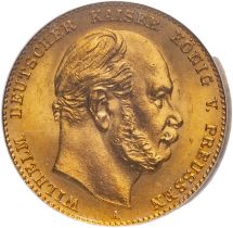 Germany: Prussia Wilhelm I 1874 A Gold 10 Mark PCGS MS65