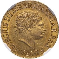 1820 Gold Sovereign Closed 2 NGC AU 58