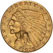 United States Quarter Eagle 1925 Gold 2 1/2 Dollars Good very fine